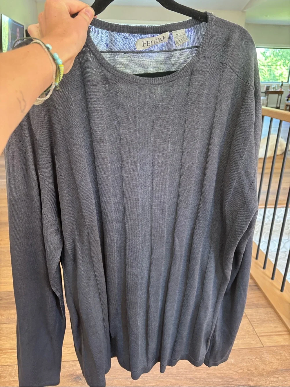 Feldini 100% Silk Vintage Textured Lightweight Sweater